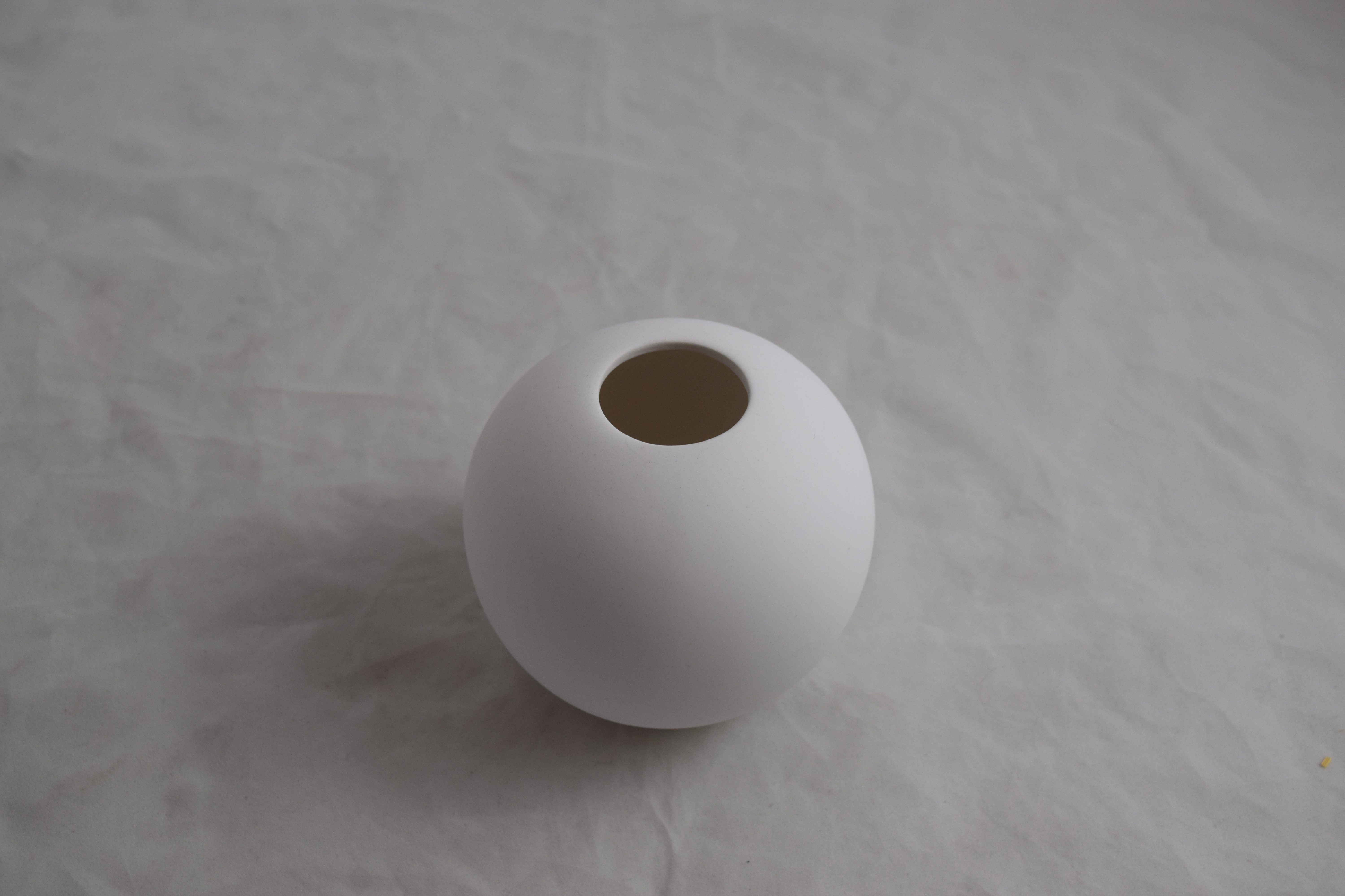 White ball vase