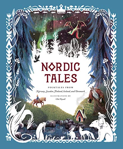 Book cover with title and fantasy graphics featuring dragons, forests, and a rider on horseback.