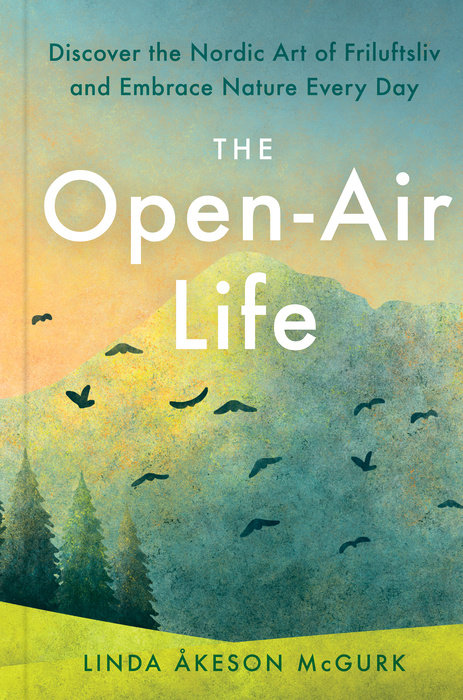 Book cover with title and graphic of birds flying over a field with trees and a mountain in the background.