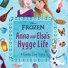 Book cover with center title and above graphic of two women smiling at each other with a variety of cozy items arranged around the title.