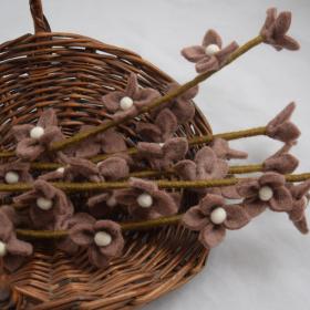 Felted Flowers On Stalk