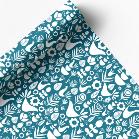 Scandi Folk Teal Gift Wrap
