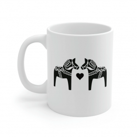 Black and White Dala Horse Mug